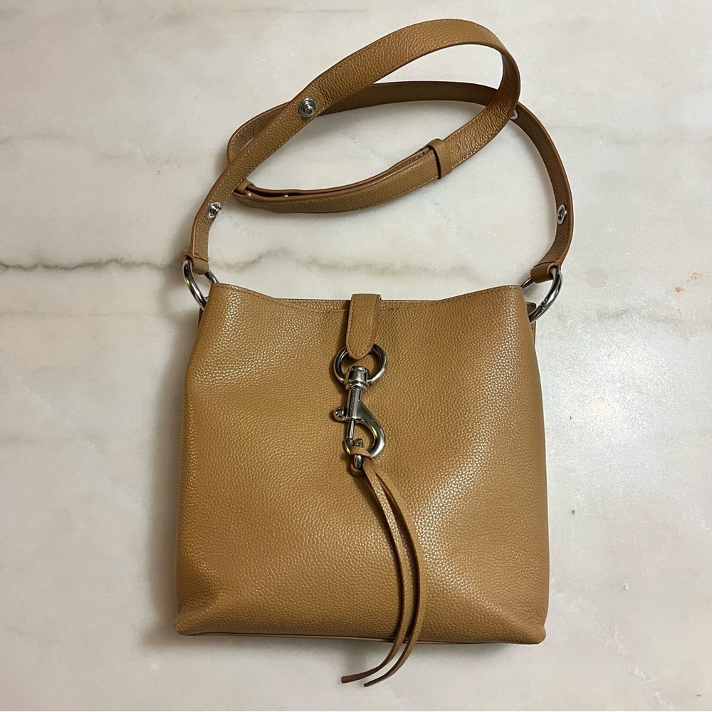 Handbags Rebecca Minkoff Megan Hobo Beige Brown Small Purse Crossbody Shoulder